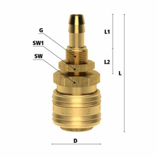 Vzduchová rýchlospojka 6 / M12 × 1 mm (prípoj na hadicu)