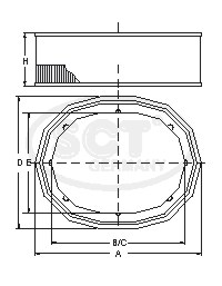 Vzduchový filter SB092 (cross-ref.: C1472) (Priemr vonk.: 140mm; Priemr vnút..: 94mm; Výška:167mm)