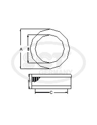 Vzduchový filter SB521 (cross-ref.:) (Priemr vonk. - 256,5 mm; Priemr vnút. -  177 mm; Výška - 58,5 mm)