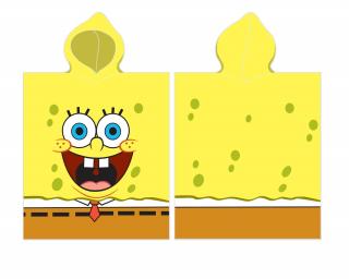 Detské pončo Sponge Bob 01 50x110 cm 100% Bavlna Carbotex