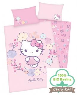 Obliečky do postieľky z BIO bavlny Hello Kitty 01 100x135 40x60 cm 100% Bavlna Herding