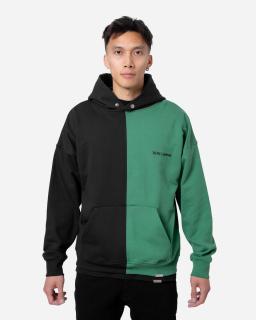 Oversized Mikina Halved - black/green L