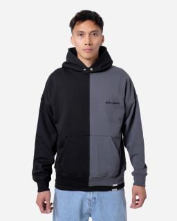 Oversized Mikina Halved - black/grey L