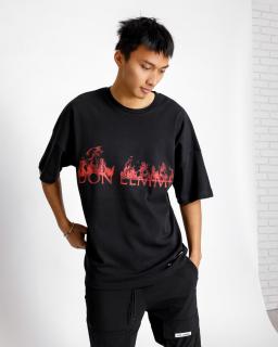 Oversized Triko Burning - black XL