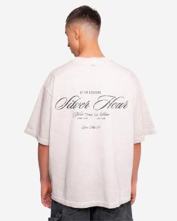 Pánske oversized triko Silver - oil S