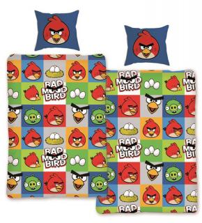 Carbotex obliečky bavlna Angry Birds Rio kocky 140x200 70x80