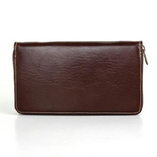 Dámska nákupná kožená peňaženka č.8606 v tmavo hnedej farbe