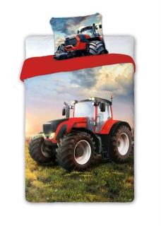 Detské obliečky 140x200 TRAKTOR red