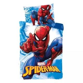 Detské obliečky do postieľky 100x135 SPIDERMAN na modrom