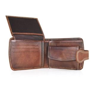 Elegantná kožená peňaženka č.8467 v hnedej farbe, ručne tamponovaná