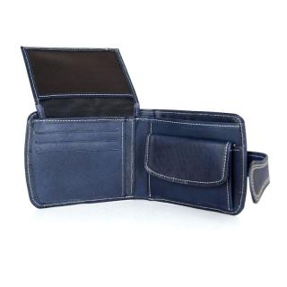 Elegantná kožená peňaženka č.8467 v modrej farbe, ručne tamponovaná
