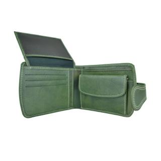 Elegantná kožená peňaženka č.8467 v zelenej farbe, ručne tamponovaná