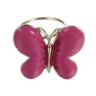 Elegantná ozdobná brošňa pre šatky v tvare ružového motýľa