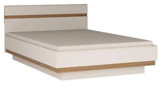 EXTOM posteľ LYNATE TYP 91 140x200 biela/biely lesk/dub truflowy