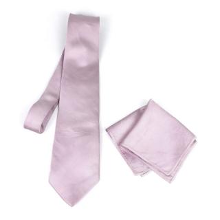 Hodvábna kravata + vreckovka v staro ružovej farbe, Slovenská výroba 100% hodváb