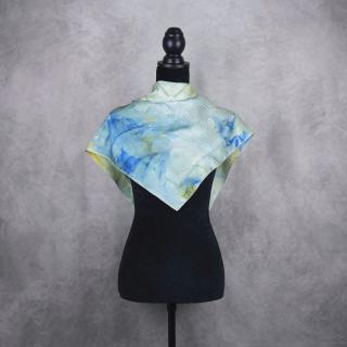 Hodvábna šatka KOHÚTIA STOPA MIX FARIEB_2, 85 x 85cm, Vyrobená na Slovensku