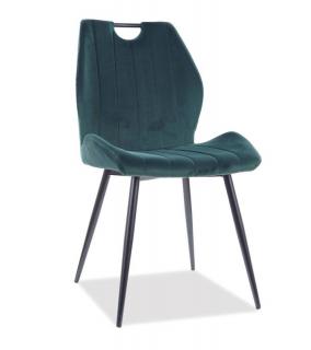 Jedálenská stolička ARCO VELVET, čierna-zelená bluvel 78