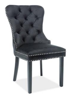 Jedálenská stolička AUGUST VELVET, čierna-čierna bluvel 19