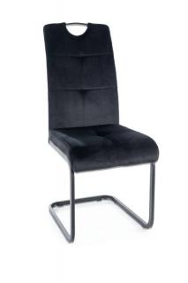 Jedálenská stolička AXO VELVET čierny mat-čierna bluvel 19