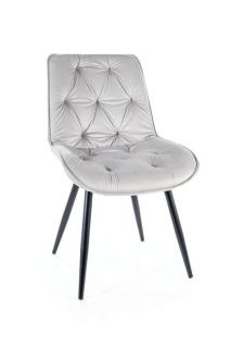 Jedálenská stolička CHERRY II VELVET čierny mat/bluvel 03