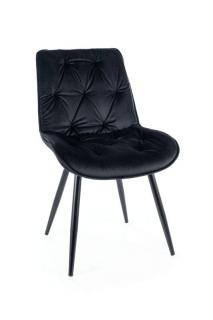 Jedálenská stolička CHERRY II VELVET, čierny mat/bluvel 19