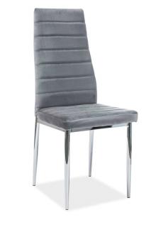 Jedálenská stolička H-261 VELVET, chróm-sivá tap. 14