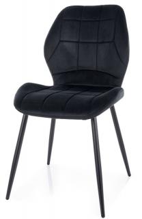 Jedálenská stolička JAKE VELVET, čierna-čierna bluvel 19