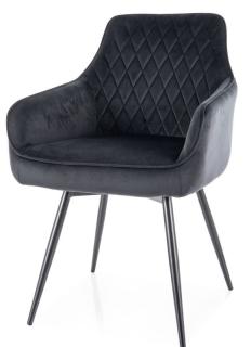 Jedálenská stolička MARLO VELVET, čierna-čierna bluvel 19