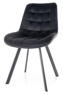 Jedálenská stolička MONTI VELVET, čierna-čierna bluvel 19