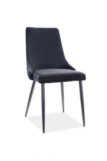 Jedálenská stolička PIANO B VELVET, čierny mat-čierna bluvel 19