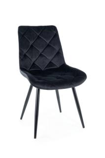 Jedálenská stolička RALPH VELVET, čierny mat/čierna bluvel 19