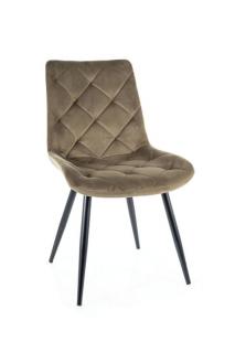 Jedálenská stolička RALPH VELVET, čierny mat/oliwka bluvel 77