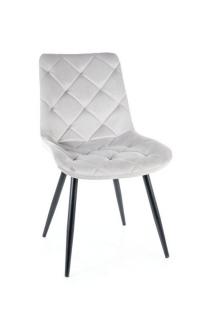 Jedálenská stolička RALPH VELVET, čierny mat/svetlo sivá bluvel 03