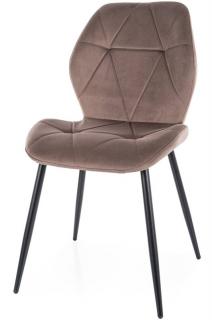 Jedálenská stolička RICK VELVET, čierna-cappuccino bluvel 38