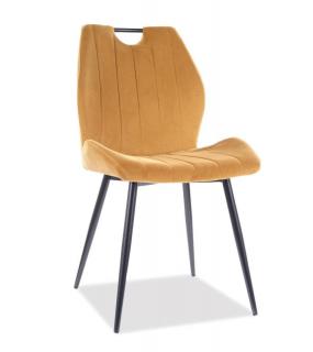 Jedálenská stolička Signal ARCO VELVET čierna/curry bluvel 68