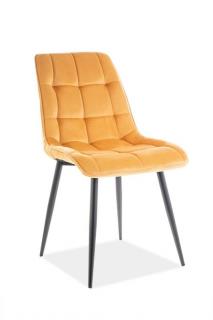 Jedálenská stolička Signal CHIC VELVET čierny mat/curry bluvel 68