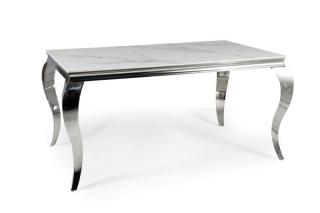 Jedálenský stôl PRINCE CERAMIC CALACATTA 150 biela calacatta-chróm
