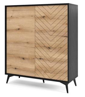 Komoda DIAMOND KD104 čierna/dub evoke