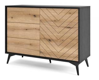 Komoda DIAMOND KSZ104 čierna/dub evoke