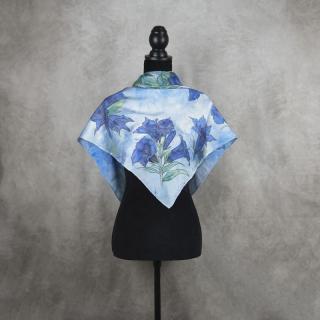 Kompletne ručne maľovaná hodvábna šatka HOREC, 90 x 90cm, Made in Slovakia
