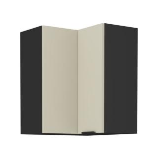 Kondela Horná rohová skrinka, cashmere/čierna, ARAKA 60x60 GN-72 2F