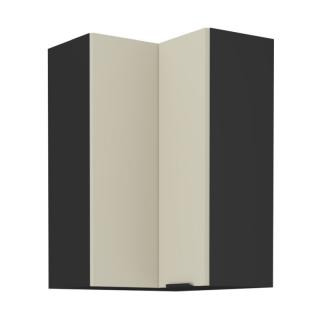 Kondela Horná rohová skrinka, cashmere/čierna, ARAKA 60x60 GN-90 2F