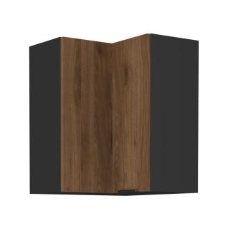 Kondela Horná rohová skrinka, orech okapi/čierna, MENZO 60x60 GN-72 2F