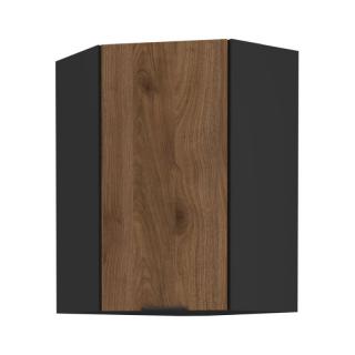 Kondela Horná rohová skrinka, orech okapi/čierna, MENZO 60x60 GN-90 1F