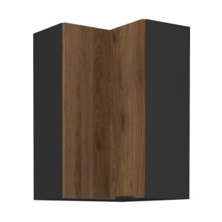 Kondela Horná rohová skrinka, orech okapi/čierna, MENZO 60x60 GN-90 2F