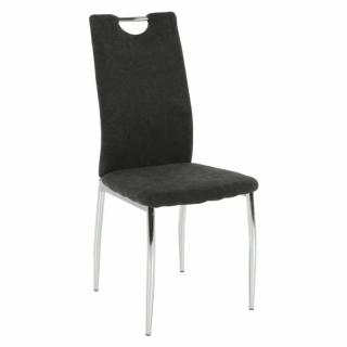 Kondela Jedálenská stolička, OLIVA NEW, hnedosivá látka/chróm