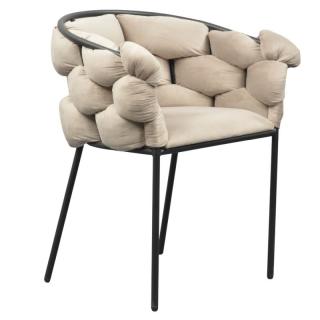 Kondela Jedálenské kreslo, sivohnedá Taupe Velvet látka/čierna, DOROTA