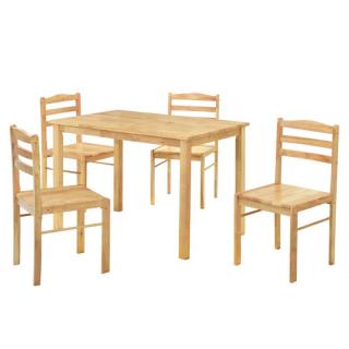 Kondela Jedálenský set 1+4, masívne drevo, prírodná, LOAK