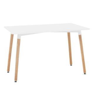 Kondela Jedálenský stôl, biela/buk, 120x80 cm, DIDIER 5 NEW