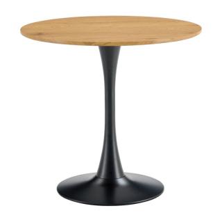 Kondela Jedálenský stôl, okrúhly, dub/čierna, priemer 110 cm, REVENTON NEW